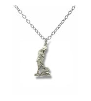 Atatürk Heykeli ve İmza Figürlü Kolye – Gümüş Renk Unisex 60 cm Zincirli Metal Tasarım