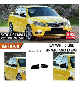Skoda Octavia Uyumlu Mk2 A5 Facelift 2009-2013 Batman Yarasa Ayna Kapağı