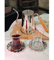 BAKIR ÇAY TABAĞI DALGALI MODEL KÜÇÜK BOY GÜMÜŞ RENK