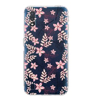 Samsung Galaxy A01  Kamera Korumalı Kapak Floral Kırmızı Tasarımlı  Şeffaf Kılıf