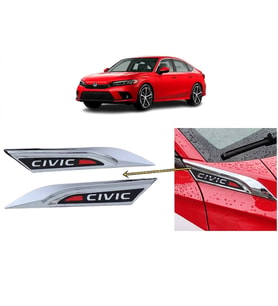 Honda Civic FE1 2022 ve Sonrası Uyumlu Çamurluk Üstü Ventil Dekoru Seti Krom