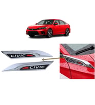 Honda Civic FE1 2022 ve Sonrası Uyumlu Çamurluk Üstü Ventil Dekoru Seti Krom