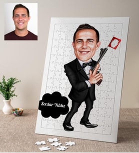 Karikatür Ajan Kişiye Özel Puzzle