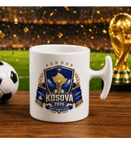 BK Gift Kosova Taraftar Temalı Dünya Futbol Kupası Tasarımlı Hammer Kupa Bardak-3