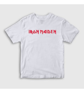 Presmono Unisex Çocuk Beyaz Logo Iron Maiden T-Shirt 86550tt (Beyaz)