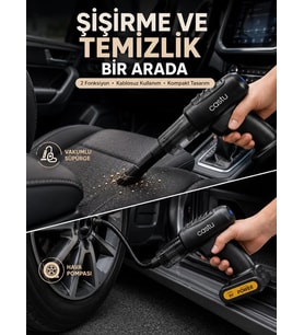 Kablosuz Hava Pompası ve Vakumlu El Süpürgesi