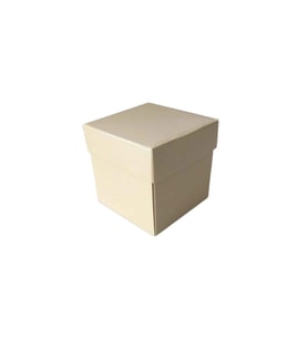 Komple Karton Kutu Düz Renk 6X6X6 CM (25 Adet)  Krem