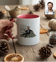 Kişiye Özel Karikatürlü Erkek Patron Kupa Bardak Doğum Günü Hediyesi