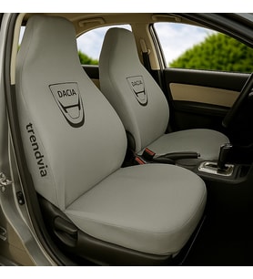Dacia Uyumlu Penye Kumaş Oto Koltuk Kılıfı Takımı - Ön Arka Servis Kullanımı (Gri)