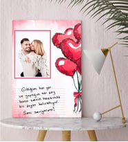 BK Gift Kişiye Özel El Yazı Mesajlı Fotoğraflı Hediye Kanvas Tablo-3