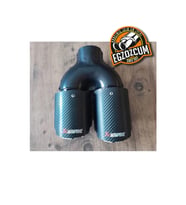 Akrapoviç 90 Mm Çiftli Sol Çıkış Içi Krom Karbon Kaplama Uyumlu