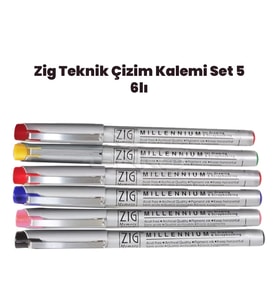 Zig Teknik Çizim Kalem Set 5 6lı 0,1mm
