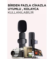 Torima K9 2li Type-C + Lightning dönüştürücülü Kablosuz Yaka Mikrofonu 2li