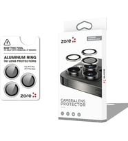 Apple iPhone 17 Pro İçin Zore CL-12 Premium Safir Parmak İzi Bırakmayan Anti-Reflective Kamera Lens Koruyucu (Titanyum-Gümüş)