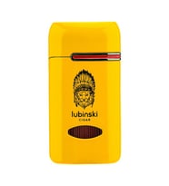 Lubinski Lion Kapaklı Delicili Tek Torch Puro Çakmağı Sarı LB-192