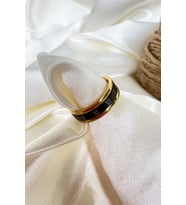 Siyah Gold Roma Rakamlı Çelik Yüzük