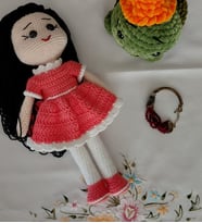 Prensesler için Hediye Set, 30 cm Bebek, Tosbik, Bilezik ve Tokalar