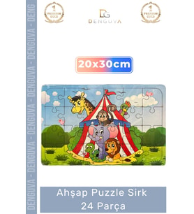 #Puzzle Eğitici Oyuncak El Göz Koordinasyonu Geliştiren Dayanıklı Ahşap Puzzle Sirk 24 Parça