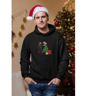 Darth Vader Baby Yoda Yılbaşı Kapşonlu Sweatshirt (Siyah)