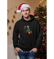 Darth Vader Baby Yoda Yılbaşı Kapşonlu Sweatshirt (Siyah)
