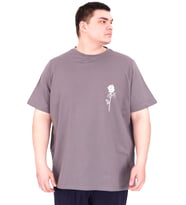 Mode XL Büyük Beden Erkek T-Shirt Bisiklet Yaka GORGEOUS U25022 Füme