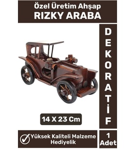 Premium Seri Yüksek Kaliteli Dekoratif Hediyelik Biblo Süs Araba Ahşap RIZKY ARABA