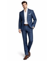 Erkek Silim Fit Yelekli Çift Yırtmaçlı Takım Elbise BGL-ST05327 (İndigo)
