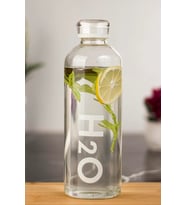 H2o 1 Lt Borosılıkat Cam Matara Isıya Dayanıklı Büyük Boy Matara Gri