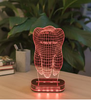 Diş Hekimlerine Özel  3D Led Lamba (Kırmızı)