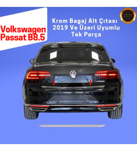 VW Passat B8.5 Krom Bagaj Alt Çıtası 2019 ve üzeri P.Çelik (Gümüş)