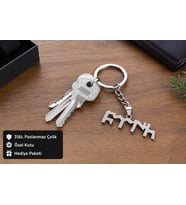 316L Paslanmaz Çelik Göktürkçe Türk Ayna Yazılı Anahtarlık - 4cm Metal Anahtarlık