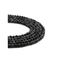 Karlı Obsidyen Doğal Taş Parlak Küre Kesim 4mm Dizi [AA]