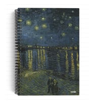 Lexroo Vincent Van Gogh/Starry Night Over the Rhone,1888 Spiralli Defter 24 A5 Çizgili