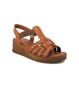 VENÜS 24028801Y KADIN  SANDALET AYAKKABI TABA Ç