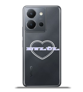 Vivo Y36 Kapak HD Renkli Dizayn Silikon Kılıf Kişiye Özel - Kalpli İsim Yazı