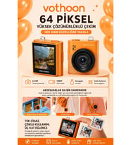 Mini Dijital Kamera 64mp 16x Digital Zoom Retro Vintage 1.4 ekranlı Video Kamera Taşınabilir Tasarım Turuncu