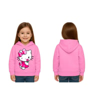 Unisex hello kity  Baskılı Çocuk Swaetshirt  Baskılı Kapüşonlu 3 İplik Şardonlu (Pembe)