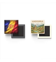Buzdolap Magnetleri - Andorra Bayrağı ve Paper Cut Tema - 2'li Set Magneti