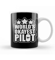 Funny World s Okayest Pilot Airplane Piloting Pun Kupa Bardak Porselen