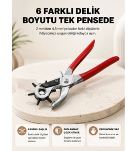 Delme Pensesi 6 Başlıklı Çok Amaçlı Paslanmaz Çelik Ergonomik