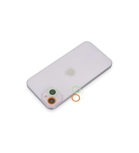 İphone 13 Mini Renkli Kamera Lens Koruma Cam - Turuncu-yeşil