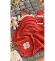 %100 Pamuk 4 Katlı Müslin & %100 Welsoft Bebek Battaniyesi- 100x125
