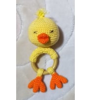 Civciv Diş Kaşıyıcı Çıngırak Amigurumi Organik Oyuncak