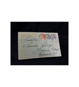 Deutsches 1920 yılında Alman İmparatorluğu döneminde postadan geçmiş Zarf Germania 10 ve 15 Pfennig