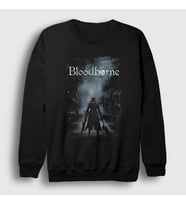 Presmono Unisex Siyah Poster The Hunter Bloodborne Sweatshirt 551050tt