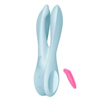 Threesome 1 Light Blue 12 Farklı Titreşime Sahip 3 Motorlu Titreşimli Vibratör+Vibratör