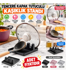 Tencere Kapak Tutuculu Kaşıklıklı Tencere Kapak Standı Pratik Kaşık Kepçe Altlık Düzenleyici -(adet fiyatıdır) Stokta Olan Renk Gönderilir