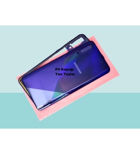 Samsung Galaxy A30S A307 Uyumlu FULL KASA Arka Kapak Batarya Kapağı - MAVİ