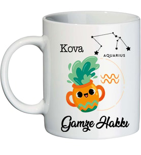 Kova Burcuna Hediye İsimli Kupa Bardak