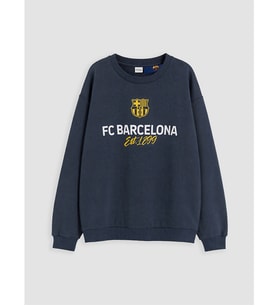 LCW Kids Lacivert Fc Barcelona Baskılı Sweatshirt